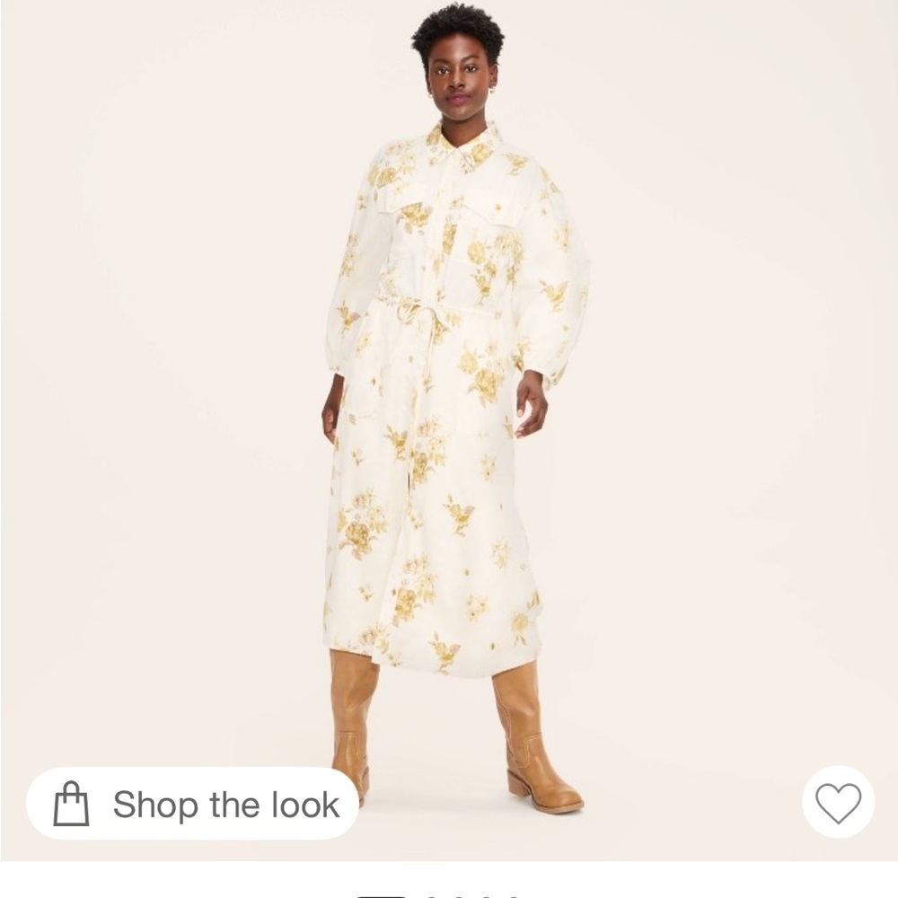 Woolrich x Target Floral Long Sleeve Utility Midi Shirtdress Dress